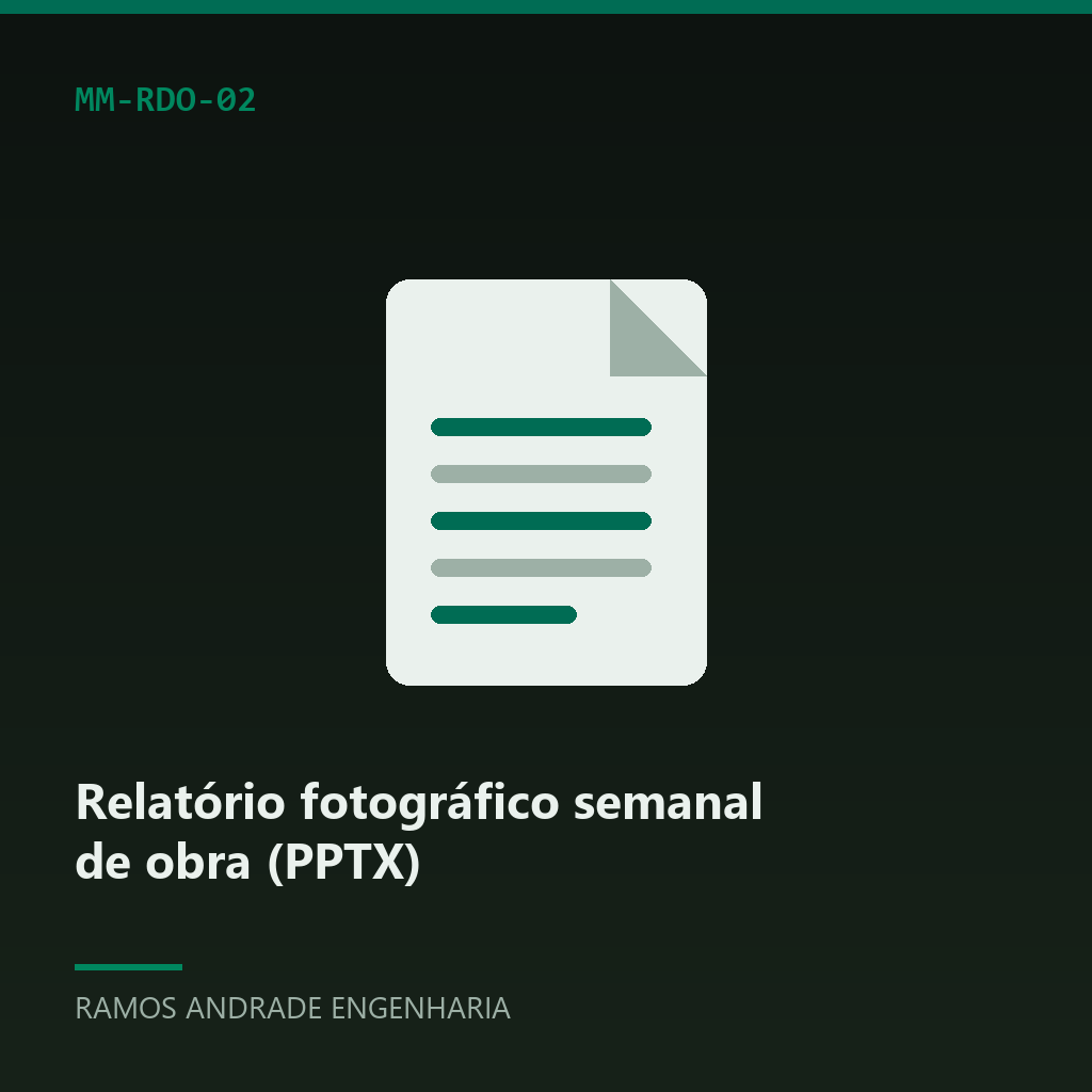 Relatório fotográfico semanal de obra (PPTX)